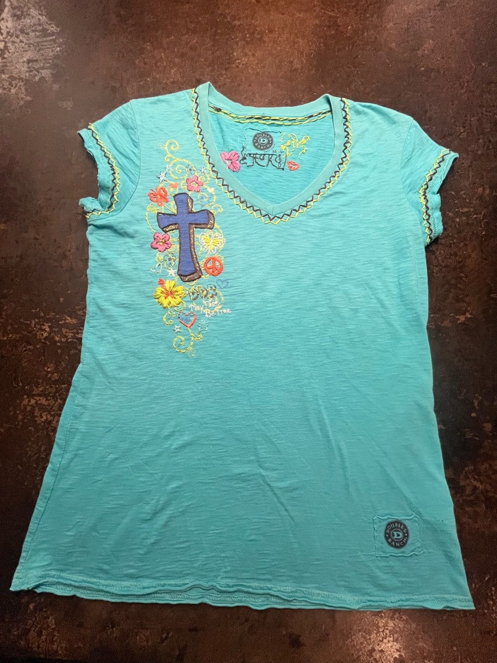 Double S Ranch Turquoise T-shirt, M - Picture 4 of 8